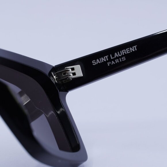 Saint Laurent SL610 001 Sunglasses Black Square Frame, Black Lenses - Picture 7 of 11